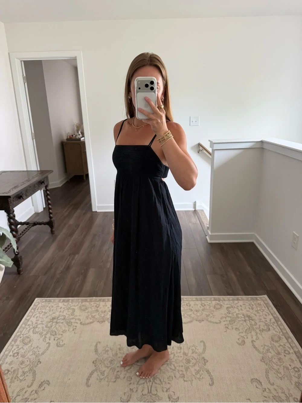 Abercrombie & Fitch Black Spaghetti-Strap Maxi Dress